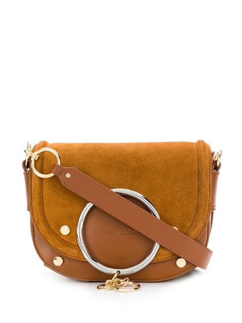 Shop See by Chloé Mara Suede Saddle Bag 